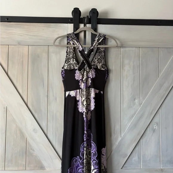 Purple and Black Maxi Dress - Picture 5 of 8
